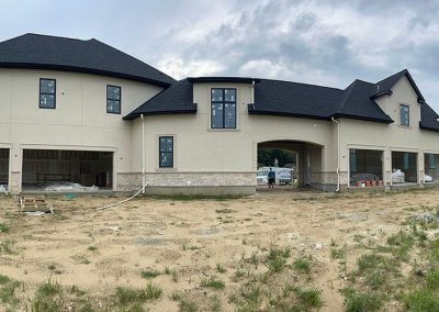 black gutter installation in progress in vincetown nj van's rain gutters south jersey