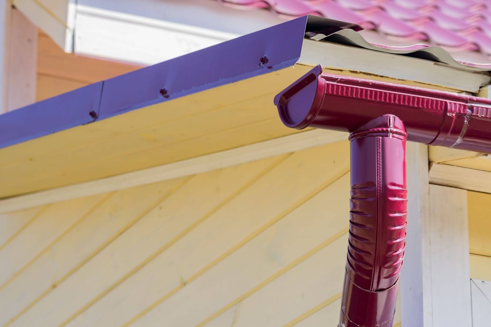 red gutters on white house in south jersey how to choose a gutter color van's rain gutters